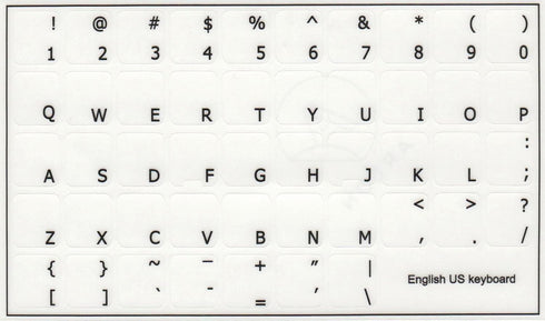 Online-Welcome English US Keyboard Stickers Transparent Background Black Letters for PC Computer Laptop Keyboards...