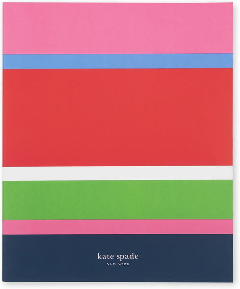 Kate Spade New York Small Concealed Spiral Notebook, 8.25" x 6.75" Journal Notebook with 112 Lined Pages (Sunny Day Stripe)...