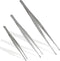 3Pcs Stainless Steel Tweezer Set (8" 10" 12"), Long Tweezers with Precision Serrated Straight Tips, Non-slip Multitool Tweezer for Cooking, Repair...
