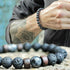 Black Lava Stone 7 Chakra Bracelets, 8mm Yinyang Rock Bead Elastic Natural Gemstones Oil Diffuser Yoga Menditation Beads Bracelets for Men Women G...