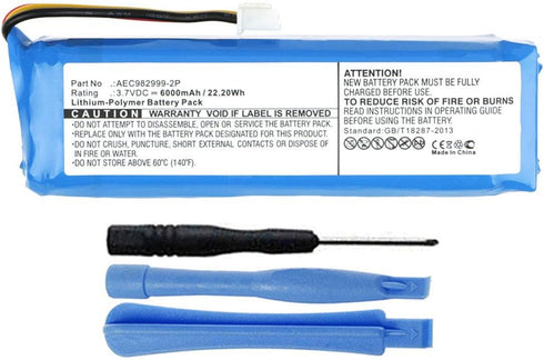 6000mAh AEC982999-2P Battery Replacement Compatible with JBL Charge Portable Bluetooth Speaker...