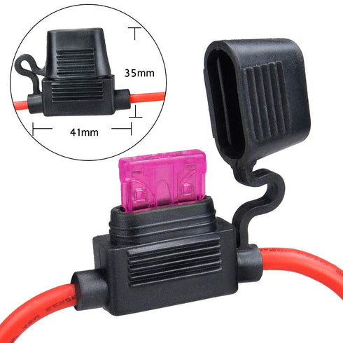 MUYI Inline Fuse Holder - 10ga & 12v Waterproof Adaptor with 40AMP ATC Fuses...