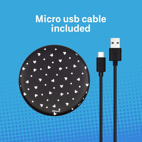 Disney Mickey Mouse Wireless Charging Pad- Wireless Charging Station Universally Compatible with All Qi Enabled Devices- Mickey Mouse Gifts for Ad...