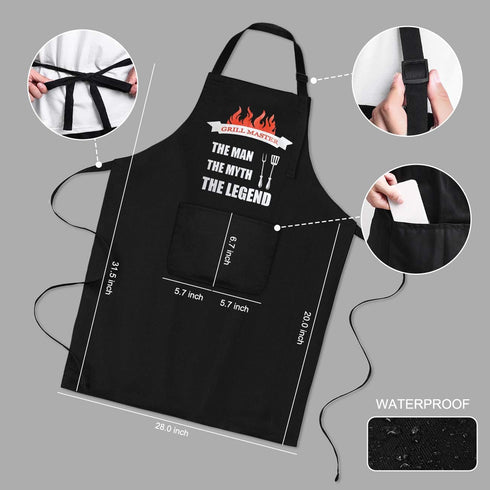 Aprons for Men, Mens Apron, Funny Aprons for Men, Adjustable Neck Strap Waterproof and OilProof Best for Grilling, Husband Birthday Gift, Gifts fo...
