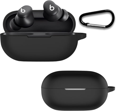 Compatible with Beats Solo Buds 2024 Case Cover,Shock-Proof,Premium Silicone with Keychain-Black...