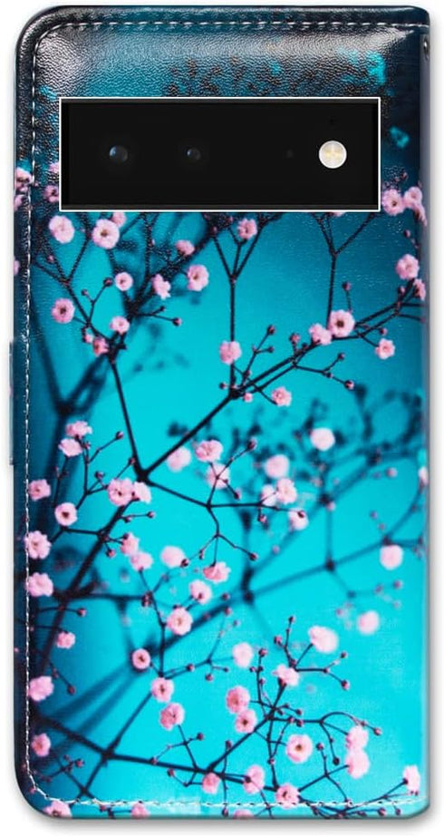 Case for Google Pixel 6, Plum Blossom Flower Leather Flip Phone Case Wallet Cover with Card Slot Holder Kickstand for Google Pixel 6...