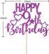Purple Glitter Happy 9th Birthday Cake Topper for Cheers to 9 Years - Children's Birthday Party Cake Decorations...
