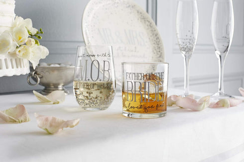 Enesco Our Name is Mud I Do Glittered Wine Glasses Wedding Champagne Flute, 2 Piece Set, Clear...