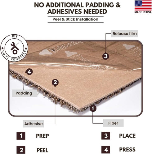 Smart Squares in A Snap Premium Made in The USA Carpet Tiles 8x8 Inch, Soft Padded, Seamless Appearance, Peel and Stick for Easy DIY Installation ...