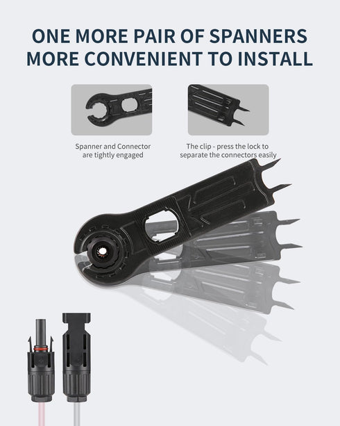 VOU 10Pairs(10AWG) DC Solar photovoltaic PV Connector with Spanners 1000V35A IP68 Waterproof Solar Panel Cable Connectors Kit for Cable 2.5/4/6mm2...