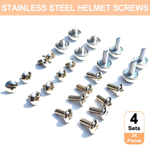 24 Pcs Stainless Steel Helmet Visor Screws, Hockey Helmet Repair Kit, Football Visor Clips, Universal Baseball Helmet Hardware Replacement Parts f...