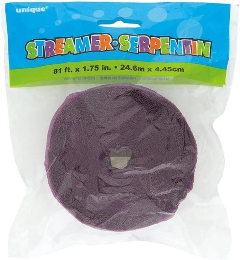 Pretty Purple Crepe Streamer - 81 ft (1 Count) - Vibrant Party Decoration For Birthdays, Weddings & Events...