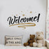 Woodland Arts 22 inches x 15 inches Brown and Black Welcome Home Stars Wall Door Vinyl Removable Decals Stickers for Living Room Bedroom Nursery C...