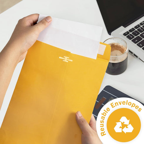 6x9 Clasp Envelopes - 20 Pack, Goefun Manila Envelopes 6x9, 100GSM Heavy Kraft Paper, Brown Yellow Mailing Envelopes 6x9...