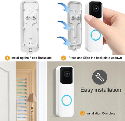 Blink Video Doorbell Backplate,Blink Doorbell Camera Mounting Plate with Blink Key Replacement,Blink Doorbell Back Plate,Upgraded Doorbell Cover f...