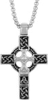 Cross Pendant for Car Rear View Mirror Decor Prayer Hanging Ornament Stainless Steel Celtic Knot Cross Necklace Men Boys Christian Gift (Silver)...