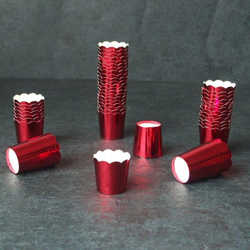 50 Pcs Paper Cupcake Liners Baking Cups, Holiday/Parties/Wedding/Anniversary(Red)...