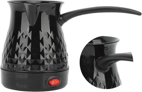 Electric Turkish Coffee Maker, 600ml Portable Electric Turkey Coffee Pot Stainless Steel Arabic Greek Turkish Coffee Maker, Anti Scald Tea Maker K...