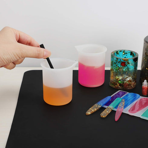 Gartful Black Silicone Stir Sticks Kit for Epoxy, 1pcs Silicone Spatula for Resin, 2pcs Large Silicone Stir Sticks, 4pcs Small Silicone Sticks, DI...