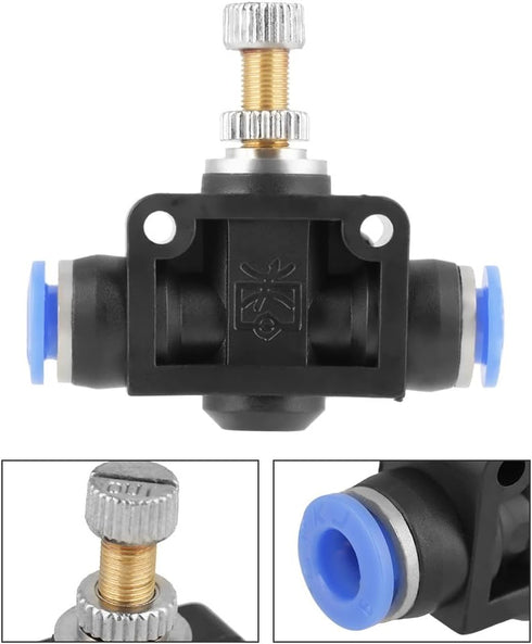 10pcs Air Flow Control Valve, 6mm Tube OD x 6mm Tube OD Pneumatic Air Flow Control Valve Connector with Push-to-Connect Fitting Straight Quick Con...