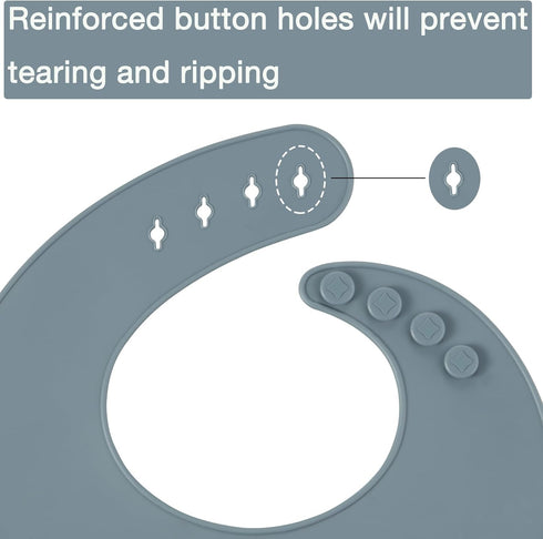 PandaEar 3 Pack Silicone Bibs for Boys Girls for Babies & Toddlers, Adjustable Waterproof Eating Bibs for Boys Girls, BPA Free Soft Durable Silico...