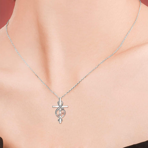 POPLYKE Sister/Mom/Daughter/Grandma/Nana Necklace for Women Sterling Silver Mom/Daughter/Grandma/Nana I love You Forever Love Heart Necklace Jewel...
