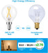E12 LED Light Bulbs 25-Watt Equivalent (Dimmable), Warm White 2700K, 2W Vintage Clear G15/G50 Globe LED Bulb for Beside Lamp Ceiling Fan Pendant L...
