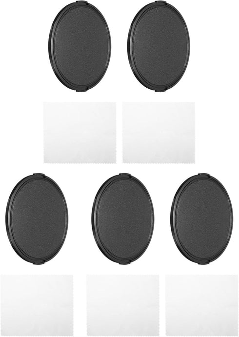 PATIKIL 105mm Lens Cap, 5 Pack Sides Pinch Snap Camera Lens Cover for Front Lens with Cloth, Suitable for 105mm Thread Universal DSLR Lenses for N...