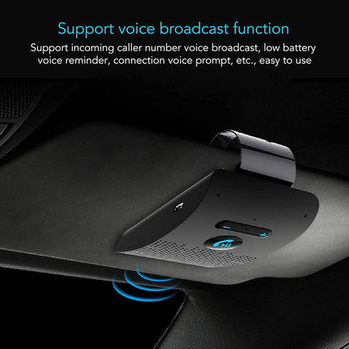 SP09 Handsfree Bluetooth Speaker for Cell Phone, Wireless in Car Speakerphone with Visor Clip, Motion Auto On, Connect 2 Phones, 10 Hours Talking ...