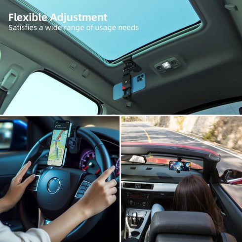 SOH Car Sun Visor Mount, Car Sun Visor Phone Holder with Adjustable Long Arm, Universal Phone Clip for iPhone 15 Pro Max/14/13 Pro/Max/Mini/Samsun...