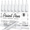 White Paint Pen for Art- 8 Pack Acrylic White Paint Markers 2-3mm Medium Tip for Wood, Rock, Black Paper, Metal, Plastic, Glass, Canvas, Ceramic, ...