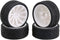Mxfans 12mm Hex White Plastic 10-Spoke Wheel Rims & Black Fish Pattern Rubber Tires for RC 1:10 On Road Racing Car Pack of 4...