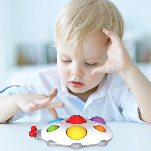Silicone Flipping Busy Board Toy, Sensory Fidget Gifts for 1-2 Year Old Boy Girl, Early Educational Toddler Baby Toy Travel Toys 12-18 Months - La...