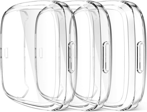 Maledan Ultra Thin Screen Protector Case Compatible with Fitbit Versa 2, 3 Pack TPU HD Full Protective Case Cover Scratch Resistant Shock Absorbin...