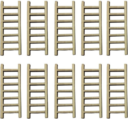 Tophappy Mini Ladders Fairy Garden Accessories,Wood Step Ladder Set Micro Landscape Accessories for DIY Dollhouse Décor (10pcs ladder)...