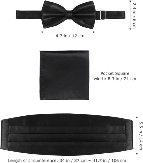 SUPVOX Mens Belt Mens Belt Mens Belt 3Pcs Cummerbund Bowtie Handkerchief Set Mens Tie Sets Adjustable Tuxedo Dress Girdle for Parties Weddings Pro...