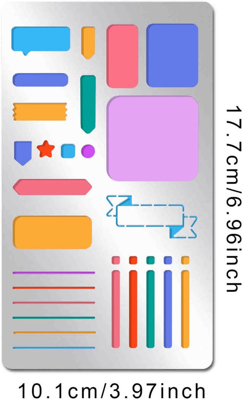 Bookmark Metal Journal Stencil 4X7" Stainless Steel Painting Stencils Kit Metal Frame Drawing Stencil Templates for DIY Engraving Painting Scrapbo...