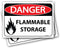 (2 pack) Danger Flammable Storage Cabinet Label, 7 x 10 Size, Flammable Storage Sign, Stickers, Decals. for Safety Cabinet, Locker, box, Room....