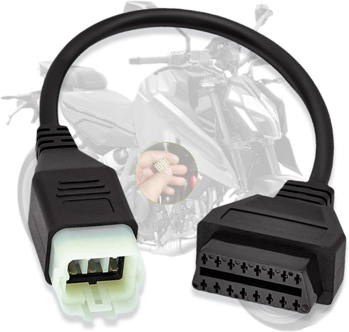OBD2 Adapter Fit for KTM 6 Pin to 16Pin Motorcycle Diagnostic Cable,Fit for KTM Duke 125/200/690/990LC8/1190 RC8 Motorbike ECU Programming,Work wi...