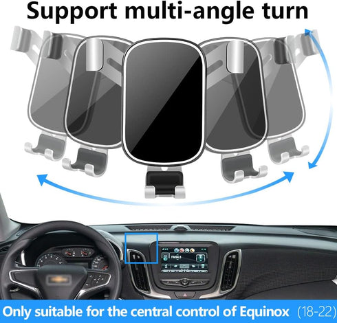 LUNQIN Car Phone Holder for Chevrolet Equinox 2018 2019 2020 2021 2022 2023 2024 Chevy Auto Interior Accessories Best Cell Phones Mount Cellphone ...