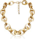 Chunky Choker Necklace Gold Cuban Link Chain Double O Link Necklaces Punk Hip-hop Jewelry for Women...