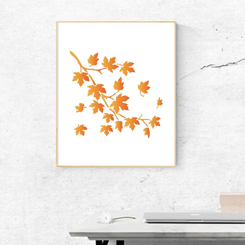 2pcs Maple Leaf Stencil 11.8×11.8inch Fall Leaf Stencils for Painting Reusable Maple Leaf Autumn Templates with Paint Brush for DIY Crafts Canvas ...