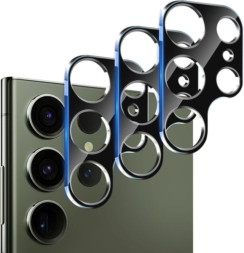 DEERLAMN [3-Packs for Samsung Galaxy S24 Ultra Camera Lens Protector(6.8 Inch),9H Hardness Anti Scratch Easy Installation Tempered Glass - Black.....