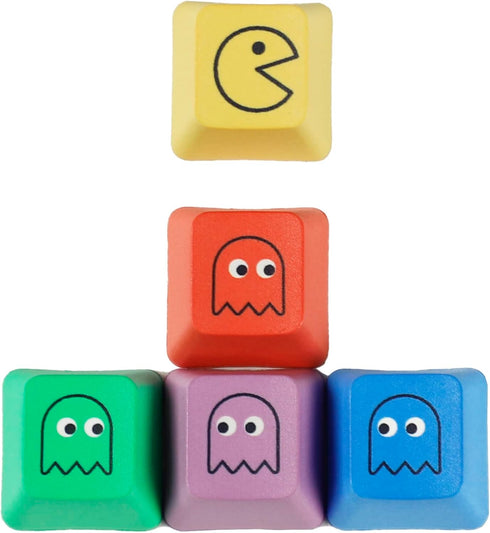 OEM Proifile Pac-Man Five Dye PAC PBT Key caps Custom Sublimation keycaps for MX Mechanical Gaming Keyboard (OEM Pac-Man 5 Keys)...
