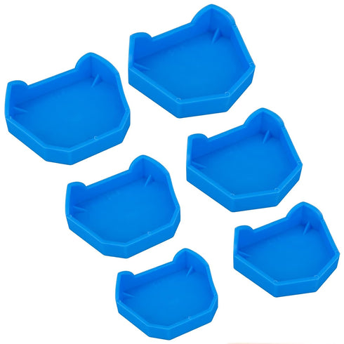 6 Pcs Dental Base Former Kit Dental Lab Model Base Set Plaster Mold Base Former Color Blue (Set)...