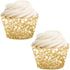 Andaz Press Glitzy Faux Gold Glitter Cupcake Wrapper Decorations, 24-Pack, Not Real Glitter Gold Cupcake Holder Gold Cupcake Wrappers Cupcake Slee...
