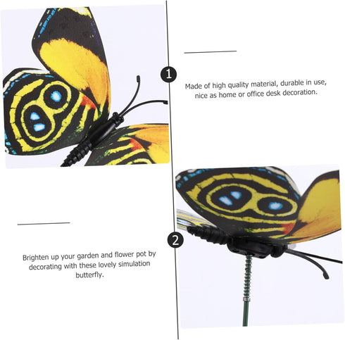 Flower Decor 24pcs Butterfly Garden Decoration Beautiful Decoration Metal Stakes Outdoor Garden Stakes Metal Lawn Ornaments Windmill Decor Foot Ha...