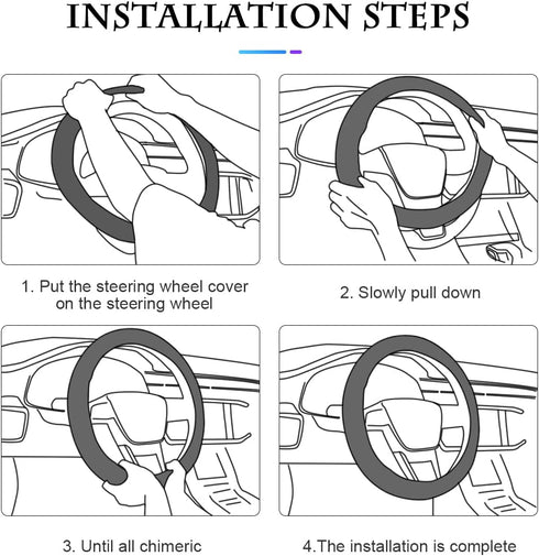 Fekey&JF Car Steering Wheel Cover, Elastic Stretch Anti-Slip Breathable Warm in Winter Cool in Summer, Car Interior Protection Accessories for Wom...