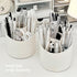 Rotating Pen Holder for Desk, Cute Desk Pencil Holder Cup for Home Office School, White Makeup Brush Holder Organizer Make up Cosmetics Container ...