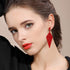 EVER FAITH Women's Crystal Elegant Vintage Banquet Multi-layered Rhombus Dangle Pierced Earrings...